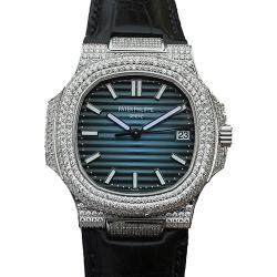 PATEK PHILIPPE 百达翡丽 Nautilus系列 鹦鹉螺 5711/1A-010-Leather-Diamond 皮带镶钻款 